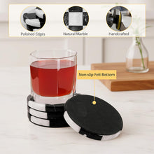Load image into Gallery viewer, Round Coaster Plates Set of 4 - Checkers Design