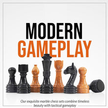 Load image into Gallery viewer, Marble 38cm Chess Set - Black & Golden