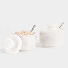 Load image into Gallery viewer, Handcrafted Marble Salt Cellar Set Of 2 With Spoons