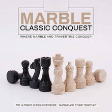 Load image into Gallery viewer, Chess Figures - Travertine and Black