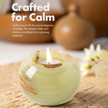 Load image into Gallery viewer, Marble Tea Light Candle Holder Set of 2 - Green