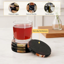 Load image into Gallery viewer, Round Coaster Plates Set of 4 - Checkers Design