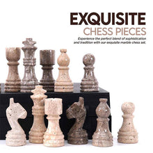 Load image into Gallery viewer, 30cm Chess Set With Storage Box - Travertine & Oceanic