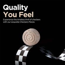 Load image into Gallery viewer, Checkers Figures - Black & Travertine