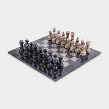 Load image into Gallery viewer, Marble 30cm Chess Set - Black & Oceanic
