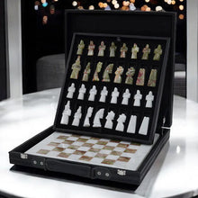 Load image into Gallery viewer, Marble Elite 38cm White & Green Chess Set
