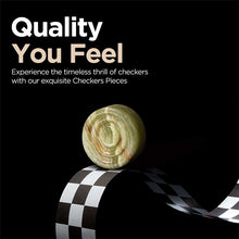 Load image into Gallery viewer, Checkers Figures - Green & Travertine