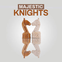 Load image into Gallery viewer, Chess Figures - Travertine and Red