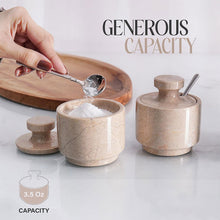 Load image into Gallery viewer, Handcrafted Marble Salt Cellar Set Of 2 With Spoons