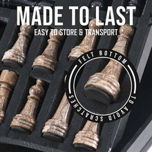 Load image into Gallery viewer, Marble 30cm Chess Set - Black & Oceanic