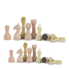 Load image into Gallery viewer, 38cm Chess Set With Storage Box - Travertine & Green
