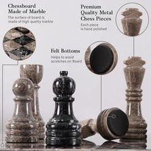 Load image into Gallery viewer, Marble 38cm Chess Set With Storage Box - Black Zebra & Oceanic