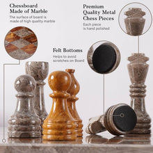 Load image into Gallery viewer, Marble 38cm Chess Set With Storage Box - Oceanic & Red
