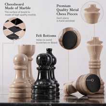 Load image into Gallery viewer, Marble 38cm Chess Set With Storage Box - Black Zebra & Verona