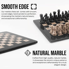 Load image into Gallery viewer, Marble 25cm Chess Set Black & Oceanic