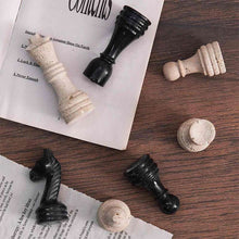 Load image into Gallery viewer, Chess Figures - Travertine and Black