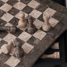 Load image into Gallery viewer, 38cm Chess Set With Storage Box -  Oceanic & Travertine
