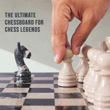 Load image into Gallery viewer, Marble 38cm Chess Set With Storage Box - Black Zebra & Verona