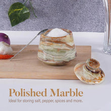 Load image into Gallery viewer, Marble Big Tumbler Salt Cellar