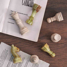 Load image into Gallery viewer, Chess Figures - Travertine and Green