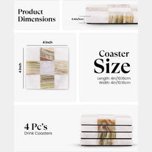 Load image into Gallery viewer, Marble Coasters Set of 4 - Checker Design