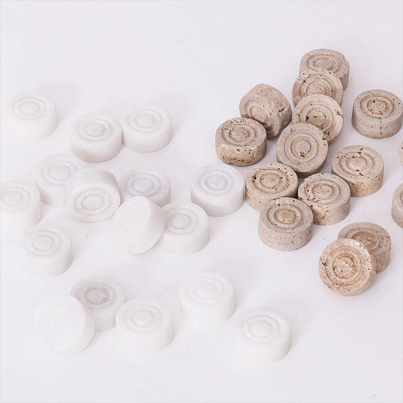 Checkers Figures - White & Travertine – Marbliss Homewares
