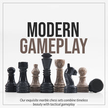 Load image into Gallery viewer, Marble 30cm Chess Set - Black & Oceanic