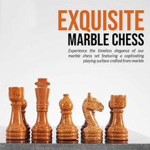 Load image into Gallery viewer, Marble 38cm Chess Set - Black & Golden