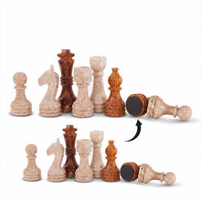 Load image into Gallery viewer, 38cm Chess Set With Storage Box - Travertine & Red