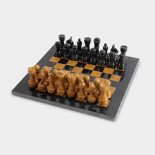 Load image into Gallery viewer, Marble 30cm Chess Set - Black & Golden