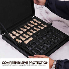 Load image into Gallery viewer, 30cm Chess Set With Storage Box - Black & Travertine