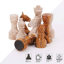 Load image into Gallery viewer, Chess Figures - Travertine and Red