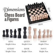 Load image into Gallery viewer, 30cm Chess Set With Storage Box - Black Zebra & Verona