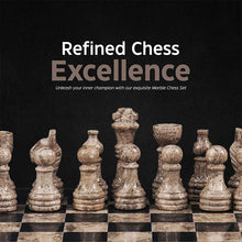 Load image into Gallery viewer, Marble 25cm Chess Set Black & Oceanic