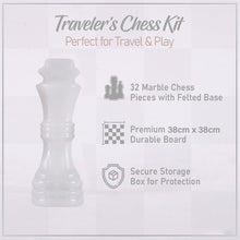 Load image into Gallery viewer, Marble 38cm Chess Set With Storage Box - White & Red