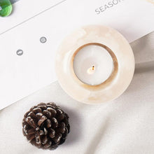 Load image into Gallery viewer, Marble Tea Light Candle Holder Set of 2 - White Onyx