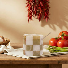 Load image into Gallery viewer, Salt Cellar with Spoon - Checkers Design