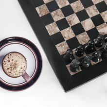 Load image into Gallery viewer, Marble 25cm Chess Set Black & Oceanic