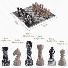 Load image into Gallery viewer, Marble 38cm Chess Set With Storage Box - Black Zebra & Oceanic