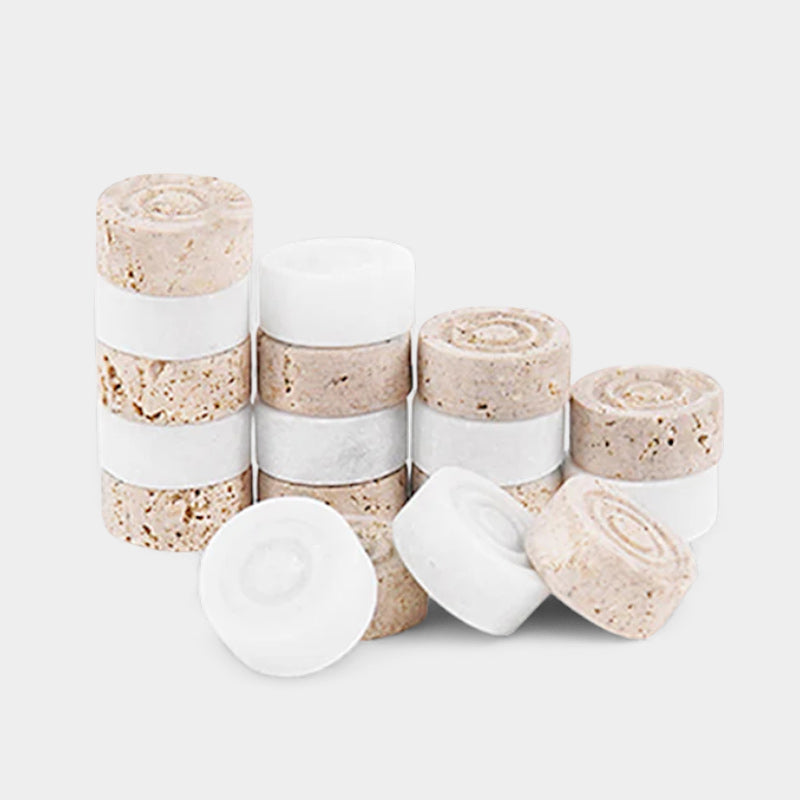 Checkers Figures - White & Travertine – Marbliss Homewares