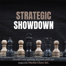 Load image into Gallery viewer, Marble 30cm Chess Set - Black & Oceanic