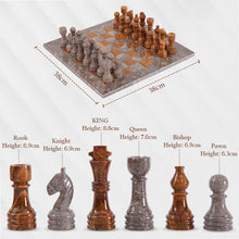 Load image into Gallery viewer, Marble 38cm Chess Set With Storage Box - Oceanic & Red