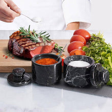 Load image into Gallery viewer, Handcrafted Marble Salt Cellar Set Of 2 With Spoons