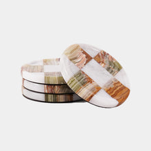Load image into Gallery viewer, Round Coaster Plates Set of 4 - Checkers Design
