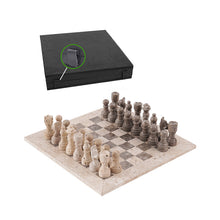 Load image into Gallery viewer, 30cm Chess Set With Storage Box - Travertine & Oceanic