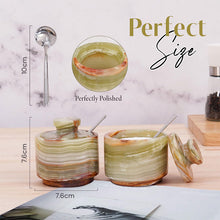 Load image into Gallery viewer, Handcrafted Marble Salt Cellar Set Of 2 With Spoons