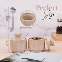 Load image into Gallery viewer, Handcrafted Marble Salt Cellar Set Of 2 With Spoons