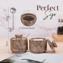 Load image into Gallery viewer, Handcrafted Marble Salt Cellar Set Of 2 With Spoons