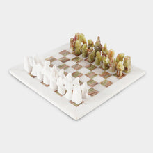 Load image into Gallery viewer, Marble Elite 38cm White & Green Chess Set