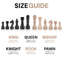 Load image into Gallery viewer, 38cm Chess Set With Storage Box - Travertine & Black